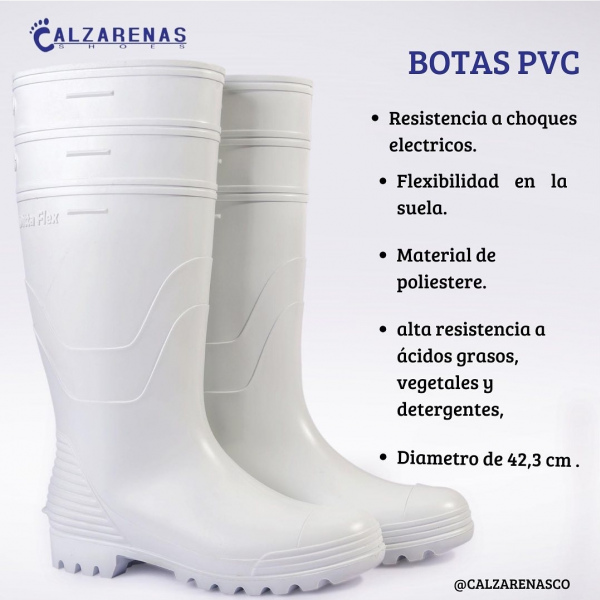 Bota pvc blanca sin puntera